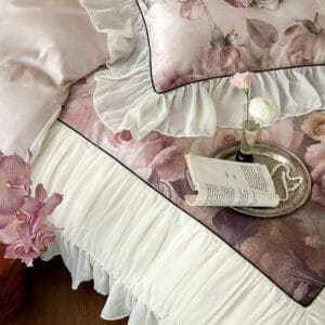 Texihome Duvet Cover Set Vintage Floral Ruffle - Image 6