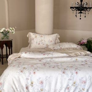 Texihome Duvet Cover Set Vintage Floral Tencel - Image 4