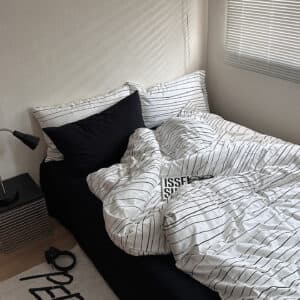 Texihome Duvet Cover Set Washed Striped - Image 5