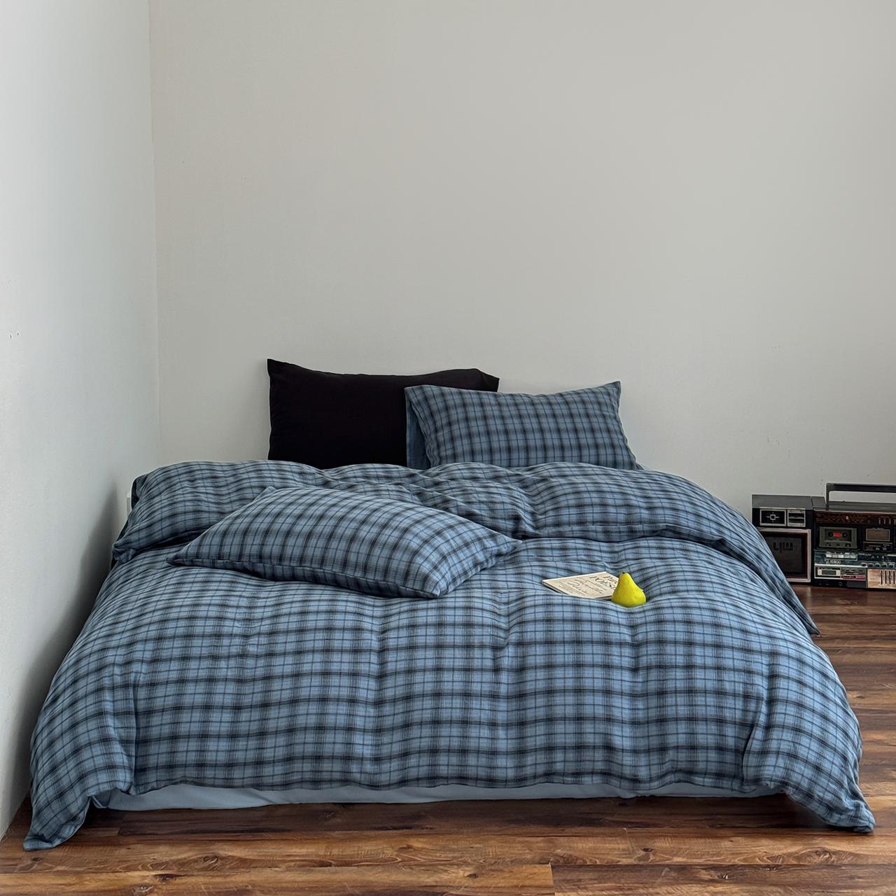 Duvet Cover Set Yarn-Dyed Plaid Gauze