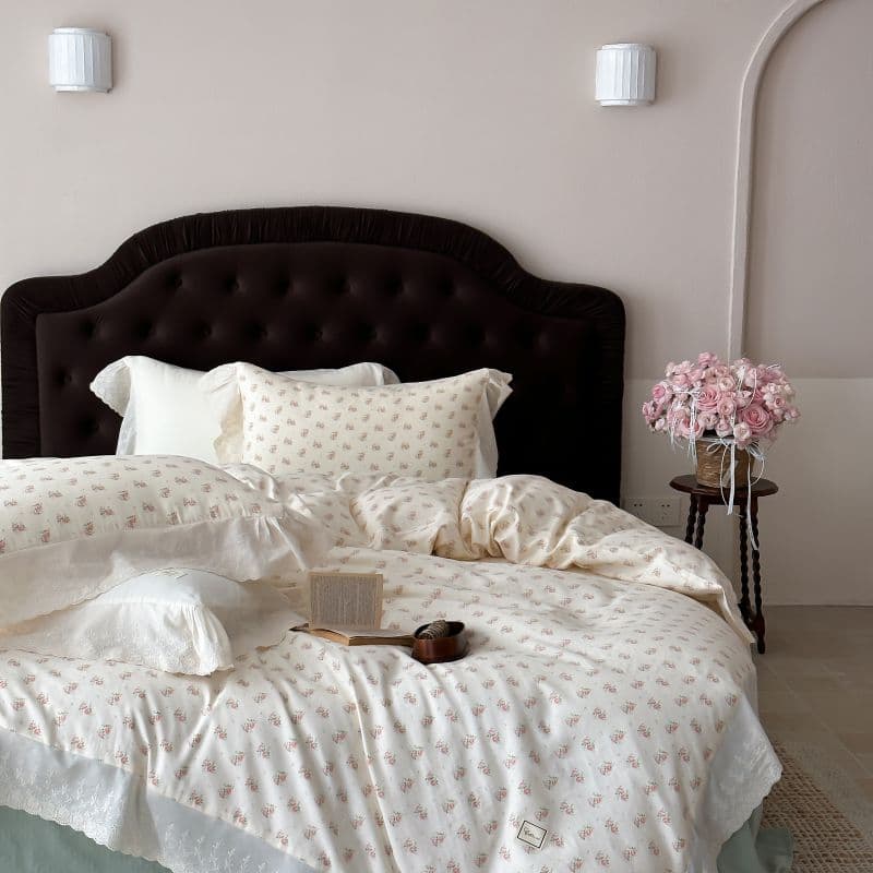 Floral Bedding Set with French Ruffles