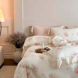 Texihome Floral Bedding Set with French Ruffles - Image 3