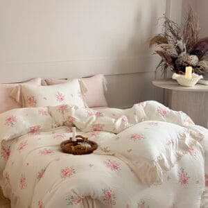 Texihome Floral Bedding Set with French Ruffles - Image 5