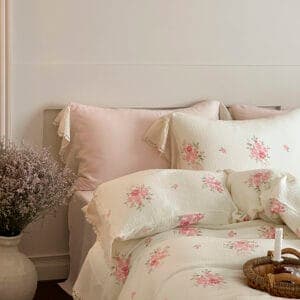 Texihome Floral Bedding Set with French Ruffles - Image 6
