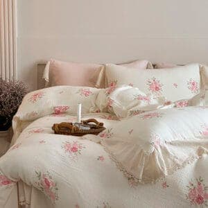 Texihome Floral Bedding Set with French Ruffles - Image 7