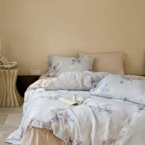 Texihome Floral Crepe Bedding Set with Tie Closures - Image 3