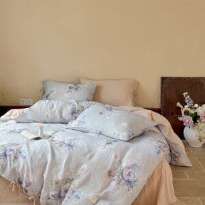 Texihome Floral Crepe Bedding Set with Tie Closures - Image 4