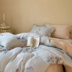 Texihome Floral Crepe Bedding Set with Tie Closures - Image 7