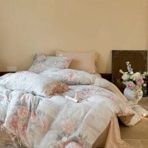 Texihome Floral Crepe Duvet Cover Set with Tie Closures - Image 4