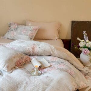 Texihome Floral Crepe Duvet Cover Set with Tie Closures - Image 5