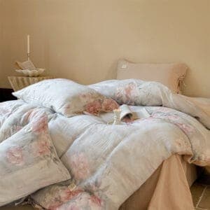 Texihome Floral Crepe Duvet Cover Set with Tie Closures - Image 7