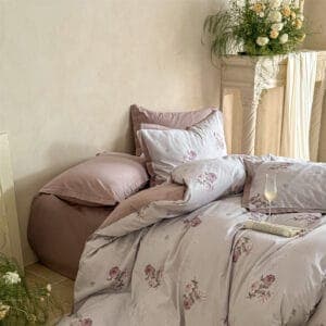 Texihome Floral Duvet Cover Set in Dusty Mauve - Image 3