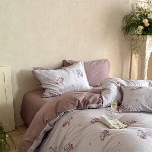 Texihome Floral Duvet Cover Set in Dusty Mauve - Image 7