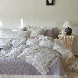 Texihome Floral Ruffled Duvet Cover Set – Soft Cottagecore Cotton Bedding - Image 6