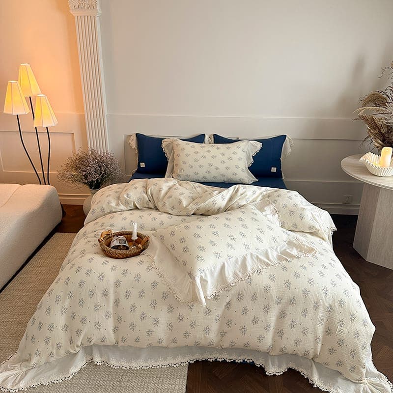 French Floral Bedding Set Double Gauze