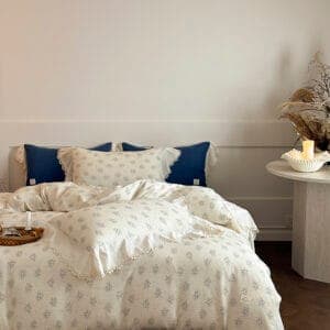 Texihome French Floral Bedding Set Double Gauze - Image 4