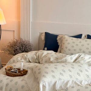 Texihome French Floral Bedding Set Double Gauze - Image 5