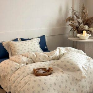 Texihome French Floral Bedding Set Double Gauze - Image 6