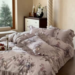 Texihome French Floral Ruffled Duvet Cover Set - Image 3