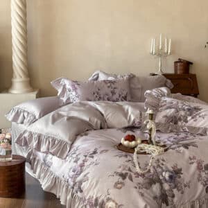 Texihome French Floral Ruffled Duvet Cover Set - Image 4