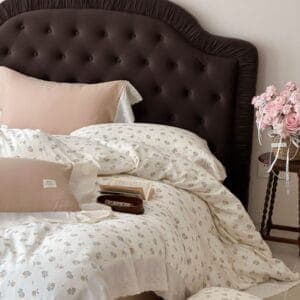 Texihome French Ruffle Bedding Set in Floral Gauze - Image 3