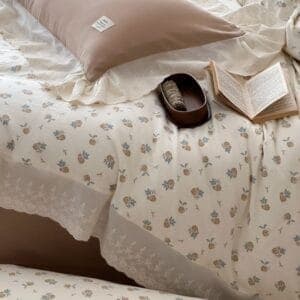 Texihome French Ruffle Bedding Set in Floral Gauze - Image 4