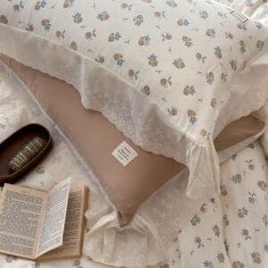 Texihome French Ruffle Bedding Set in Floral Gauze - Image 5