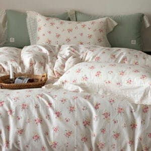 Texihome French Ruffle Cotton Muslin Bedding Set - Image 4