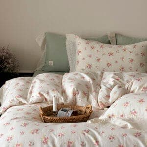 Texihome French Ruffle Cotton Muslin Bedding Set - Image 5