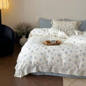 Texihome French Ruffle Floral Cotton Bedding Set - Image 3