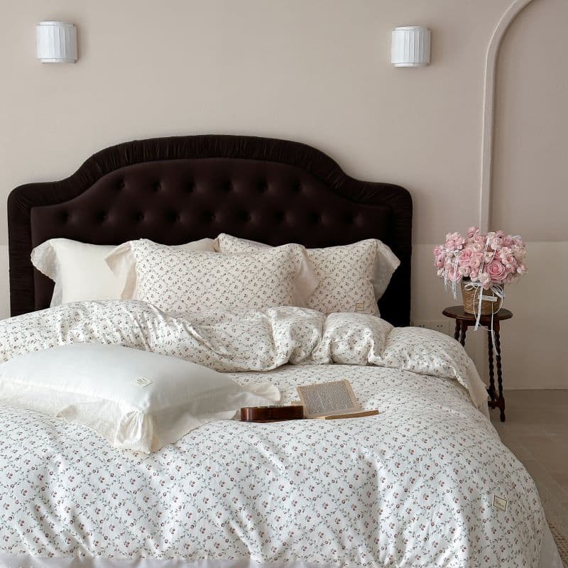 French Ruffle Floral Duvet Cover Set