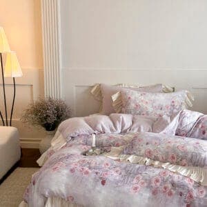 Texihome Romantic Rose Ruffled Duvet Cover Set - Image 7