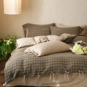 Texihome Rustic Plaid Duvet Cover Set with Tie Closures - Image 3