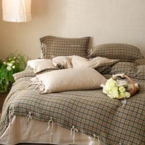 Texihome Rustic Plaid Duvet Cover Set with Tie Closures - Image 4