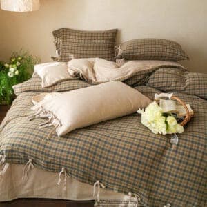 Texihome Rustic Plaid Duvet Cover Set with Tie Closures - Image 5