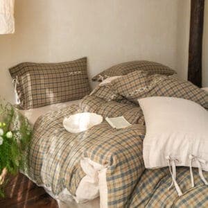 Texihome Rustic Plaid Duvet Cover Set with Tie Closures - Image 7