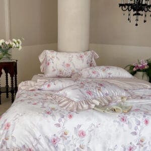Texihome Tencel Duvet Cover Set Vintage Floral Print - Image 3