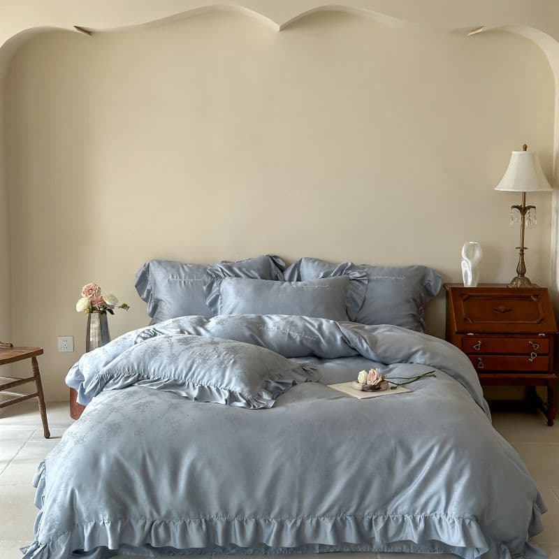 Tencel Jacquard Bedding Set in Monet Blue