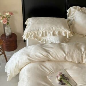 Texihome Tencel Jacquard Bedding Set with French Ruffles - Image 4