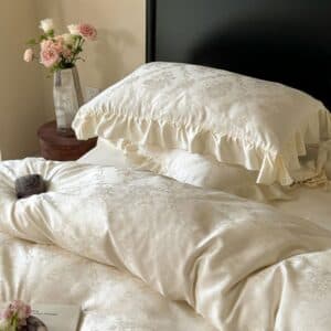 Texihome Tencel Jacquard Bedding Set with French Ruffles - Image 5