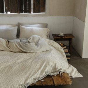 Texihome Textured Cotton Linen Duvet Cover Set - Image 4