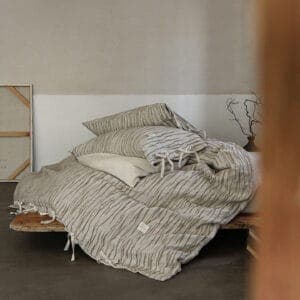 Texihome Textured Cotton Linen Duvet Cover Set with Tie Closures - Image 5