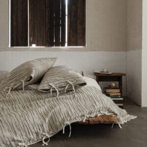 Texihome Textured Cotton Linen Duvet Cover Set with Tie Closures - Image 6