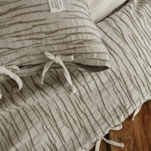 Texihome Textured Cotton Linen Duvet Cover Set with Tie Closures - Image 7