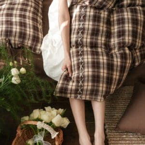 Texihome Vintage Brown Plaid Duvet Cover Set - Image 7