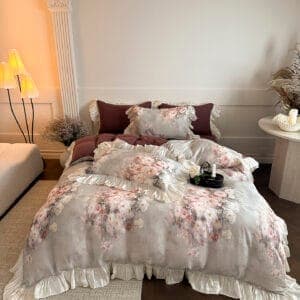 Texihome Vintage Floral Duvet Cover Set with Ruffled Edges - Image 3