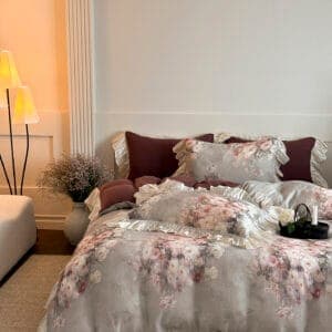 Texihome Vintage Floral Duvet Cover Set with Ruffled Edges - Image 4