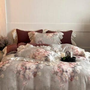 Texihome Vintage Floral Duvet Cover Set with Ruffled Edges - Image 6
