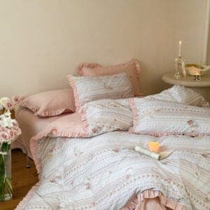 Texihome Vintage Floral Ruffled Bedding Set - Image 4