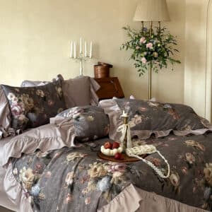 Texihome Vintage Floral Ruffled Duvet Cover Set - Image 3